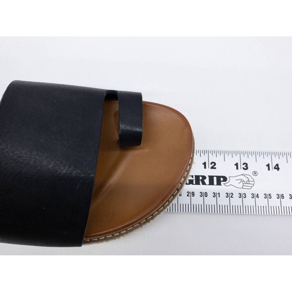 Lucky Brand Black Leather Wedge Sandals - Picture 11 of 12